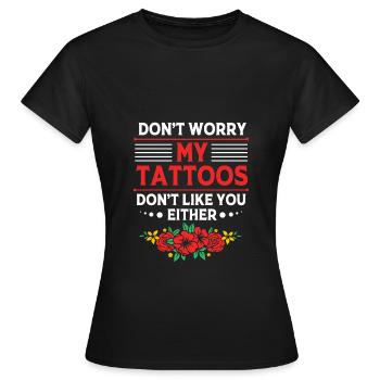 Tattoo Artist Tattoo Artist Tattooed Tattoo - Women's T-Shirt - black - Front - AI Model Female 172 dark (172cm)