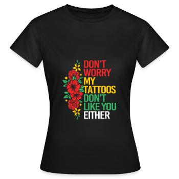 Tattoo Artist Tattoo Artist Tattooed Tattoo - Women's T-Shirt - black - Front - AI Model Female 172 dark (172cm)