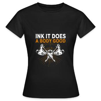 Tattoo Artist Tattoo Artist Tattooed Tattoo - Women's T-Shirt - black - Front - AI Model Female 172 dark (172cm)