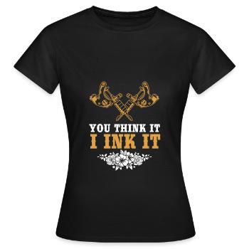 Tattoo Artist Tattoo Artist Tattooed Tattoo - Women's T-Shirt - black - Front - AI Model Female 172 dark (172cm)