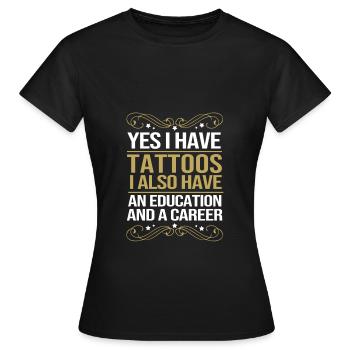Tattoo Artist Tattoo Artist Tattooed Tattoo - Women's T-Shirt - black - Front - AI Model Female 172 dark (172cm)