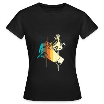 Tattoo Artist Tattoo Artist Tattooed Tattoo - Women's T-Shirt - black - Front - AI Model Female 172 dark (172cm)