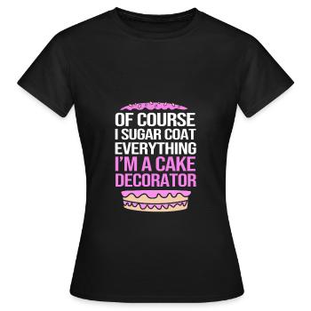 Gâteau Tartelette Décoration Gâteau - T-shirt Femme - noir - Devant - AI Model Female 172 dark (172cm)