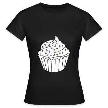 Torte Törtchen Dekoration Kuchen - Frauen T-Shirt - Schwarz - Vorne - AI Model Female 172 dark (172cm)