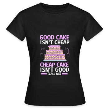 Gâteau Tartelette Décoration Gâteau - T-shirt Femme - noir - Devant - AI Model Female 172 dark (172cm)
