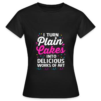 Gâteau Tartelette Décoration Gâteau - T-shirt Femme - noir - Devant - AI Model Female 172 dark (172cm)