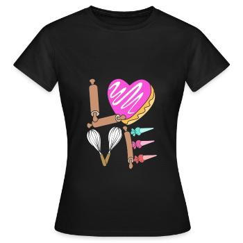 Gâteau Tartelette Décoration Gâteau - T-shirt Femme - noir - Devant - AI Model Female 172 dark (172cm)