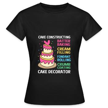 Gâteau Tartelette Décoration Gâteau - T-shirt Femme - noir - Devant - AI Model Female 172 dark (172cm)
