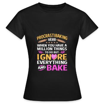 Gâteau Tartelette Décoration Gâteau - T-shirt Femme - noir - Devant - AI Model Female 172 dark (172cm)