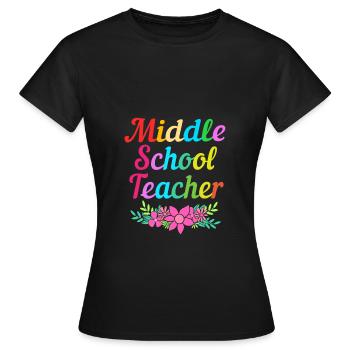 Enseignants de collège - T-shirt Femme - noir - Devant - AI Model Female 172 dark (172cm)