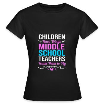 Enseignants de collège - T-shirt Femme - noir - Devant - AI Model Female 172 dark (172cm)