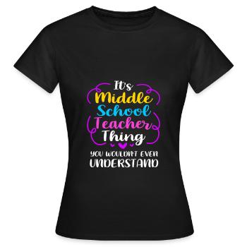 Enseignants de collège - T-shirt Femme - noir - Devant - AI Model Female 172 dark (172cm)