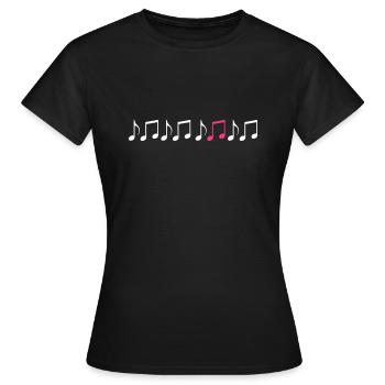 sheet music - Women's T-Shirt - black - Front - AI Model Female 172 dark (172cm)
