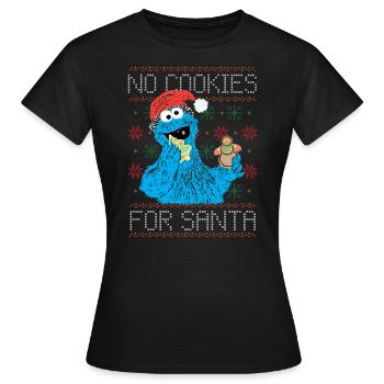 Sesamstraße Keine Kekse Für Santa Ugly Xmas - Frauen T-Shirt - Schwarz - Vorne - AI Model Female 172 dark (172cm)