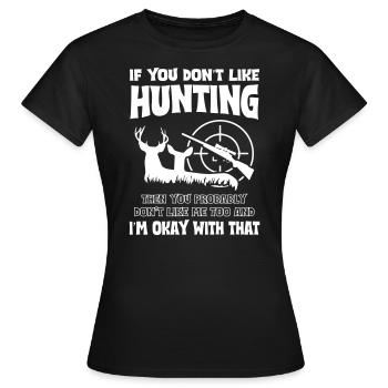Hunting - Frauen T-Shirt - Schwarz - Vorne - AI Model Female 172 dark (172cm)