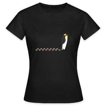 Empreinte de faune de pingouin mignon se dandin - T-shirt Femme - noir - Devant - AI Model Female 172 dark (172cm)
