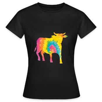 Büffel Rind Ochsen - Frauen T-Shirt - Schwarz - Vorne - AI Model Female 172 dark (172cm)