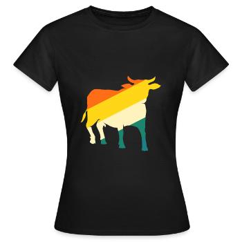 Büffel Rind Ochsen - Frauen T-Shirt - Schwarz - Vorne - AI Model Female 172 dark (172cm)