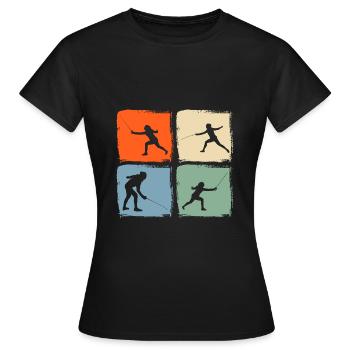 Fechter Fechten - Frauen T-Shirt - Schwarz - Vorne - AI Model Female 172 dark (172cm)