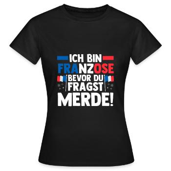 Franzose Französisch Frankreich - Frauen T-Shirt - Schwarz - Vorne - AI Model Female 172 dark (172cm)