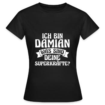 Vorname Damian - Frauen T-Shirt - Schwarz - Vorne - AI Model Female 172 dark (172cm)