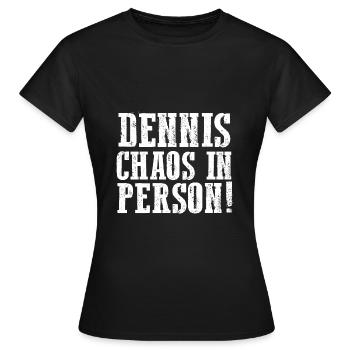 Vorname Dennis - Frauen T-Shirt - Schwarz - Vorne - AI Model Female 172 dark (172cm)