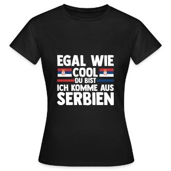 Serbe Serbe Serbie - T-shirt Femme - noir - Devant - AI Model Female 172 dark (172cm)