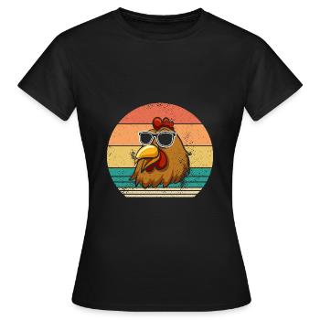 Poules Poule - T-shirt Femme - noir - Devant - AI Model Female 172 dark (172cm)