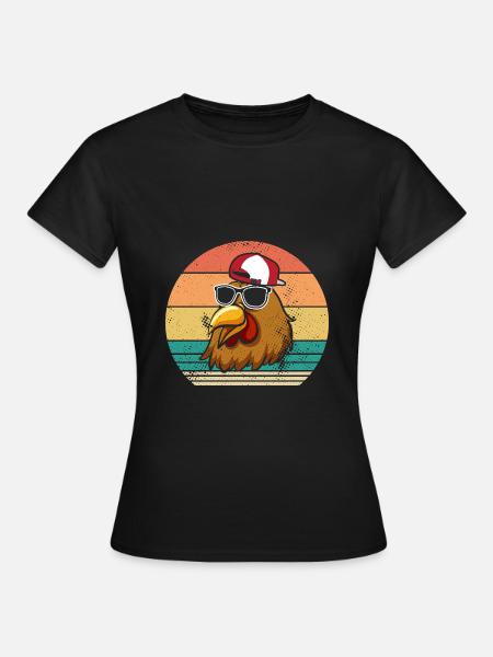 Hühner Henne - Frauen T-Shirt - Schwarz