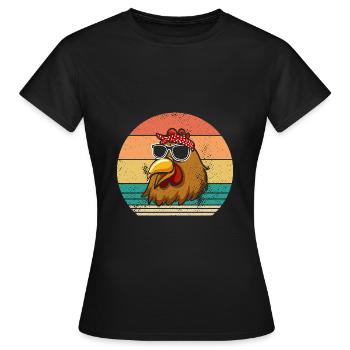 Poules Poule - T-shirt Femme - noir - Devant - AI Model Female 172 dark (172cm)
