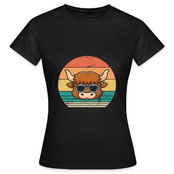 Büffel Rind Ochsen - Frauen T-Shirt - Schwarz - Vorne - AI Model Female 172 dark (172cm)