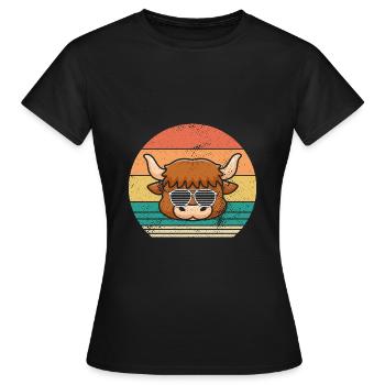 Büffel Rind Ochsen - Frauen T-Shirt - Schwarz - Vorne - AI Model Female 172 dark (172cm)