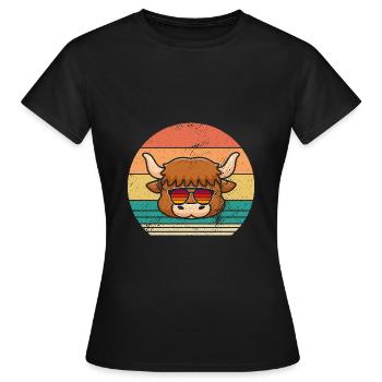 Büffel Rind Ochsen - Frauen T-Shirt - Schwarz - Vorne - AI Model Female 172 dark (172cm)