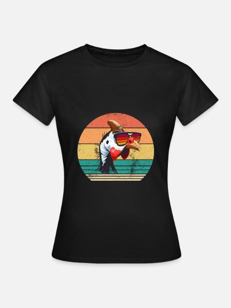 Hühner Hahn Perlhuhn - Frauen T-Shirt - Schwarz