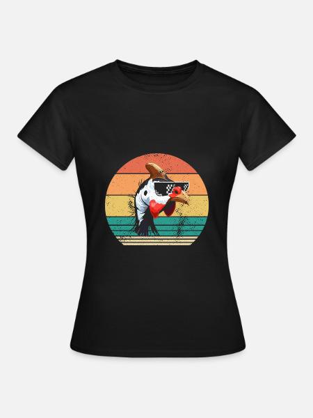 Poules Coq Pintade - T-shirt Femme - noir