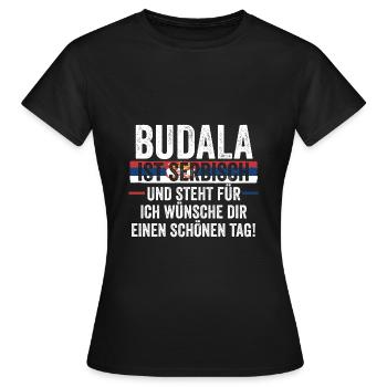 Serbe Serbe Serbie - T-shirt Femme - noir - Devant - AI Model Female 172 dark (172cm)