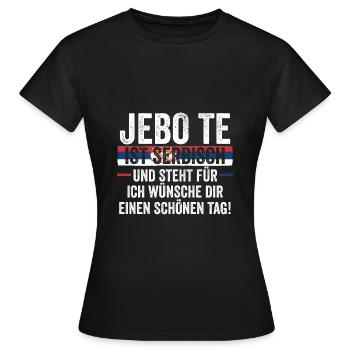 Serbe Serbe Serbie - T-shirt Femme - noir - Devant - AI Model Female 172 dark (172cm)