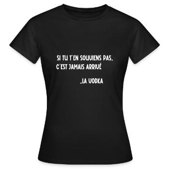 si tu t'en souviens pas - T-shirt Femme - noir - Devant - AI Model Female 172 dark (172cm)