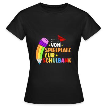 Kindergarten graduates school start school child enrollment - Women's T-Shirt - black - Front - AI Model Female 172 dark (172cm)