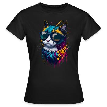 Chat mignon - T-shirt Femme - noir - Devant - AI Model Female 172 dark (172cm)