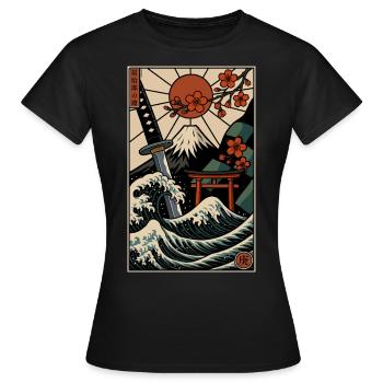 Japanese print - Women's T-Shirt - black - Front - AI Model Female 172 dark (172cm)