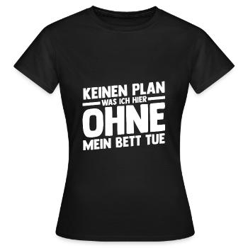 Lève-tard Shlafen paresseux - T-shirt Femme - noir - Devant - AI Model Female 172 dark (172cm)