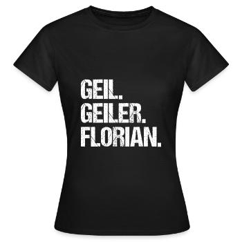 Florian - Frauen T-Shirt - Schwarz - Vorne - AI Model Female 172 dark (172cm)