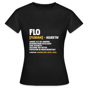 Florian - Frauen T-Shirt - Schwarz - Vorne - AI Model Female 172 dark (172cm)