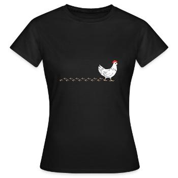 Poulet à dandiner avec des animaux de la ferme - T-shirt Femme - noir - Devant - AI Model Female 172 dark (172cm)