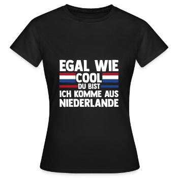 Pays-Bas Pays-Bas Pays-Bas - T-shirt Femme - noir - Devant - AI Model Female 172 dark (172cm)