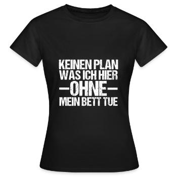 Lève-tard Shlafen paresseux - T-shirt Femme - noir - Devant - AI Model Female 172 dark (172cm)