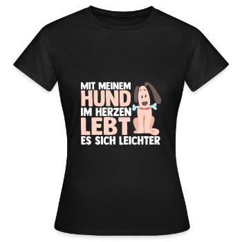 Chien Propriétaire De Chien Propriétaire De Chien Motif Chiens - T-shirt Femme - noir - Devant - AI Model Female 172 dark (172cm)