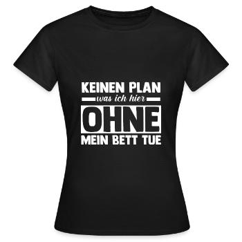 Lève-tard Shlafen paresseux - T-shirt Femme - noir - Devant - AI Model Female 172 dark (172cm)