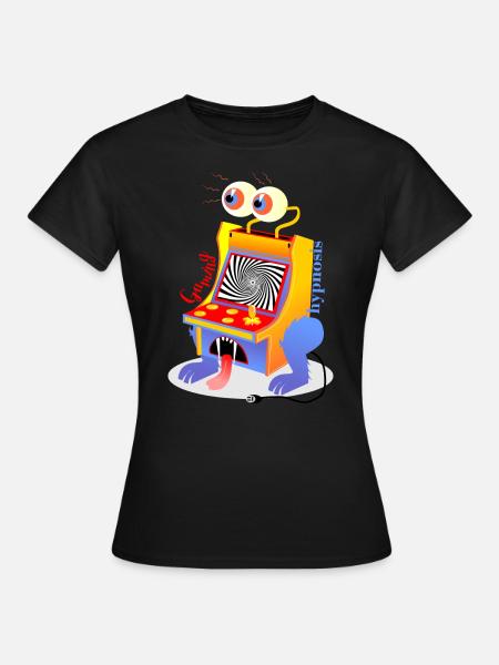 Monster-Retro-Spiel - Frauen T-Shirt - Schwarz